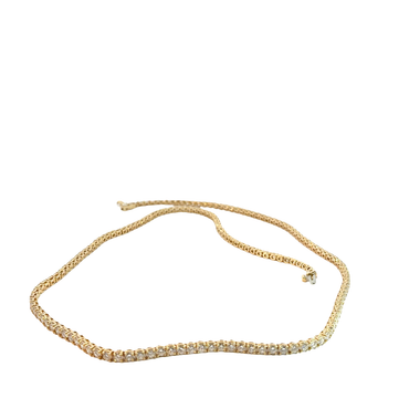 Classic Diamond Tennis Necklace in Yellow Gold