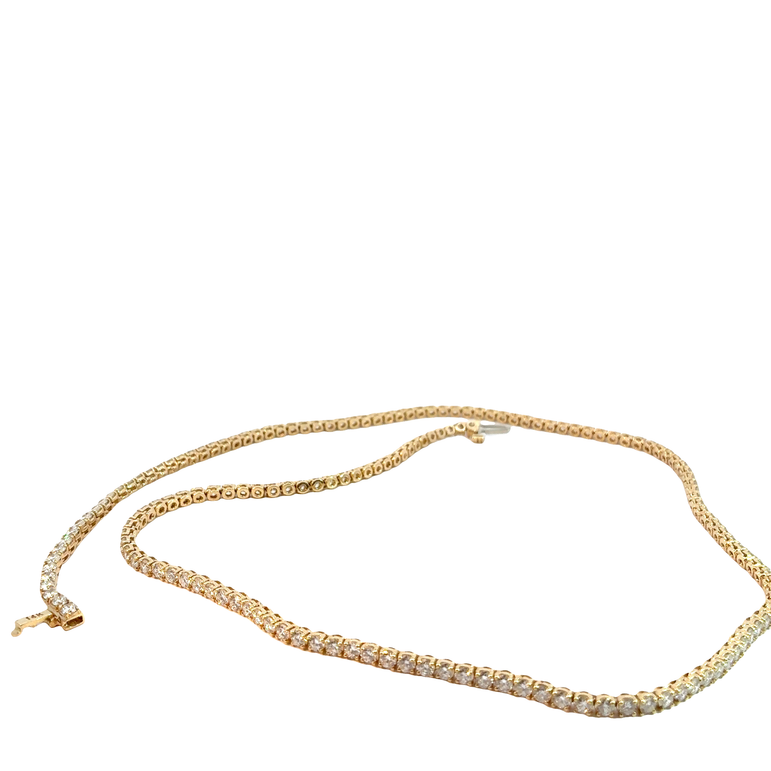 Classic Diamond Tennis Necklace in Yellow Gold