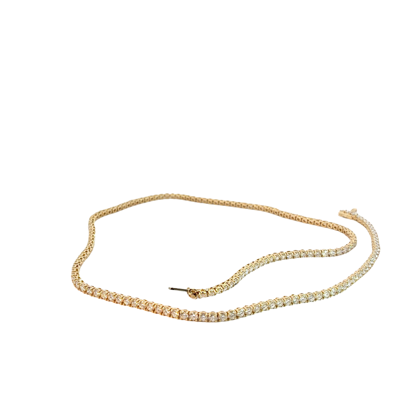 Classic Diamond Tennis Necklace in Yellow Gold