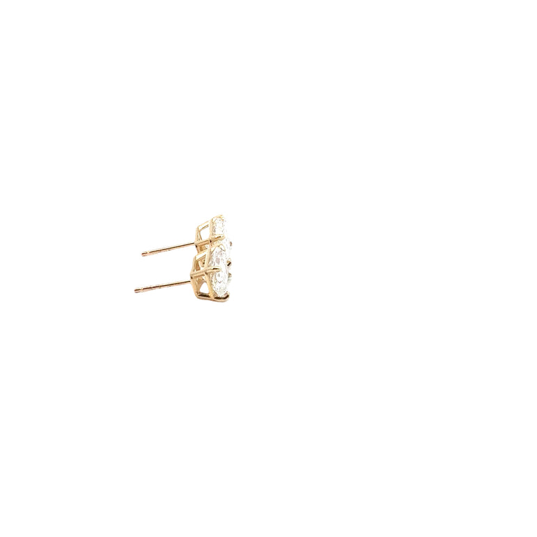 Radiant Cut Diamond Stud Earrings in Yellow Gold