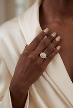 Fancy Yellow Diamond Double Halo Engagement Ring in White Gold