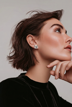 White Gold Cushion-Cut Diamond Stud Earrings