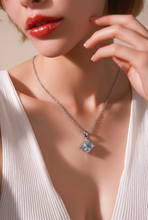 Kite-Set Aquamarine Pendant Necklace in White Gold
