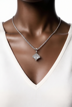 Kite-Set Princess Cut Diamond Pendant Necklace in White Gold