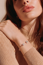 Diamond Cluster Beaded Cuff Bangle in Rose Gold