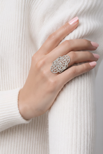 White Gold Diamond Filigree Cocktail Ring