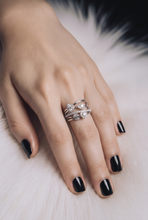 White Gold Diamond Multi-Band Cluster Ring
