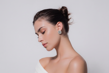 Cushion Halo Diamond Stud Earrings in White Gold