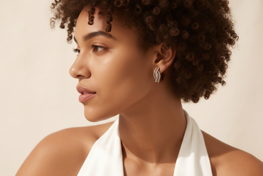 Fancy Brown Diamond Wavy Hoop Earrings in Rose Gold