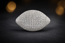 Domed Pave Signet Ring in White Gold