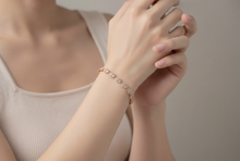 Yellow Gold Diamond Geometric Link Tennis Bracelet