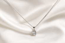 White Gold Round Diamond Solitaire Pendant Necklace