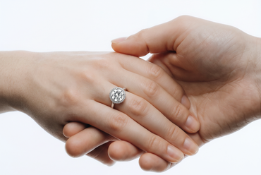 White Gold Round Diamond Halo Engagement Ring