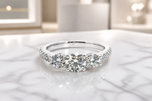 White Gold Three-Stone Diamond Ring