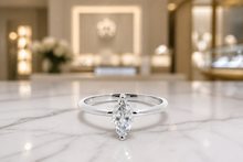 Marquise Cut Diamond Solitaire Ring in White Gold