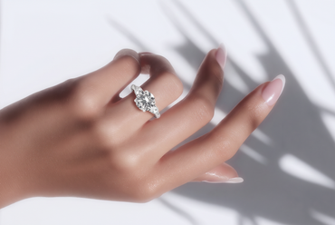 Round Three-Stone Diamond Ring in White Gold