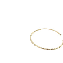 Beaded Yellow Gold Diamond Cuff Bangle Bracelet