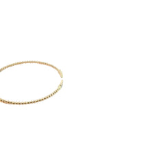 Diamond Accented Beaded Open Cuff Bracelet in Yellow Gold