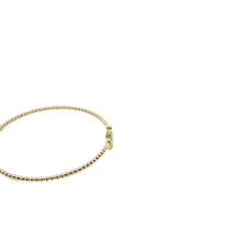 Yellow Gold Diamond Clover Beaded Open Cuff Bracelet