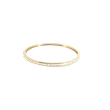 Yellow Gold Baguette Diamond Bangle Bracelet