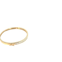 Yellow Gold Baguette Diamond Bangle Bracelet