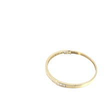 Yellow Gold Baguette Diamond Bangle Bracelet