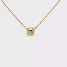 Bezel-Set Round Diamond Solitaire Necklace in Yellow Gold