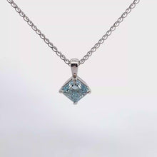 Kite-Set Aquamarine Pendant Necklace in White Gold
