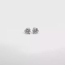 Round Diamond Stud Earrings in White Gold