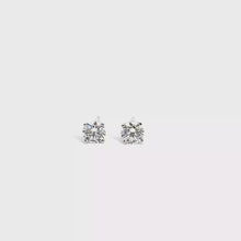 White Gold Four-Prong Diamond Stud Earrings