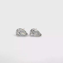 Pear-Shaped Diamond Stud Earrings in White Gold