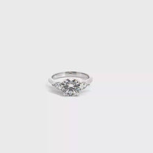 Round Three-Stone Diamond Ring in White Gold