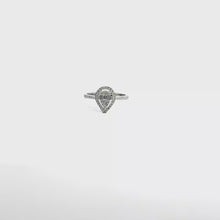 White Gold Pear-Shaped Diamond Cluster Ring