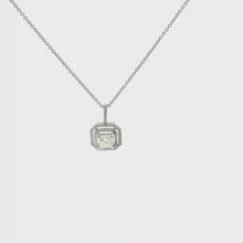 White Gold Double Halo Diamond Pendant Necklace