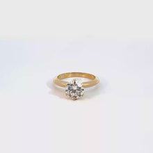 Yellow Gold Six-Prong Round Diamond Solitaire Ring