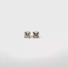 Cushion Cut Diamond Stud Earrings in Yellow Gold