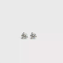 3-Prong Round Diamond Stud Earrings in White Gold