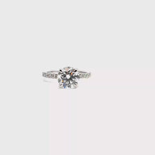Round Diamond Ring with Accented White Gold Band