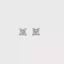 White Gold Princess Cut Diamond Stud Earrings