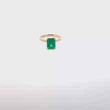 Emerald Cut Emerald Solitaire Ring in Yellow Gold