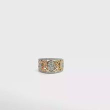 Two-Tone Filigree Diamond Band Ring in White Gold