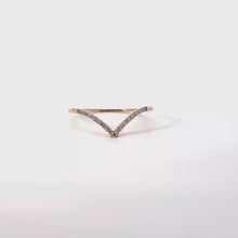 Rose Gold Diamond Chevron Stackable Ring