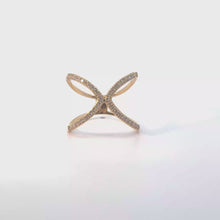 Diamond Pave Criss-Cross Ring in Yellow Gold