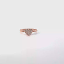 Diamond Pave Heart Cocktail Ring in Rose Gold