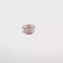 Fancy Pink Diamond Three-Stone Ring in White Gold
