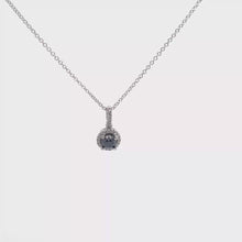 Fancy Black Diamond Halo Charm Necklace in White Gold