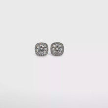 Diamond Halo Stud Earrings in White Gold