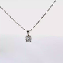 White Gold Round Diamond Solitaire Pendant Necklace