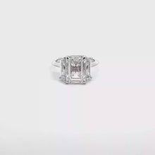 Emerald-Cut Diamond Three-Stone Ring in White Gold