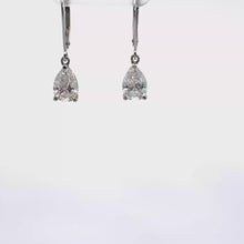 Pear-Shaped Diamond Drop Earrings in White Gold